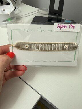 Alpha Phi Beaded Bracelet